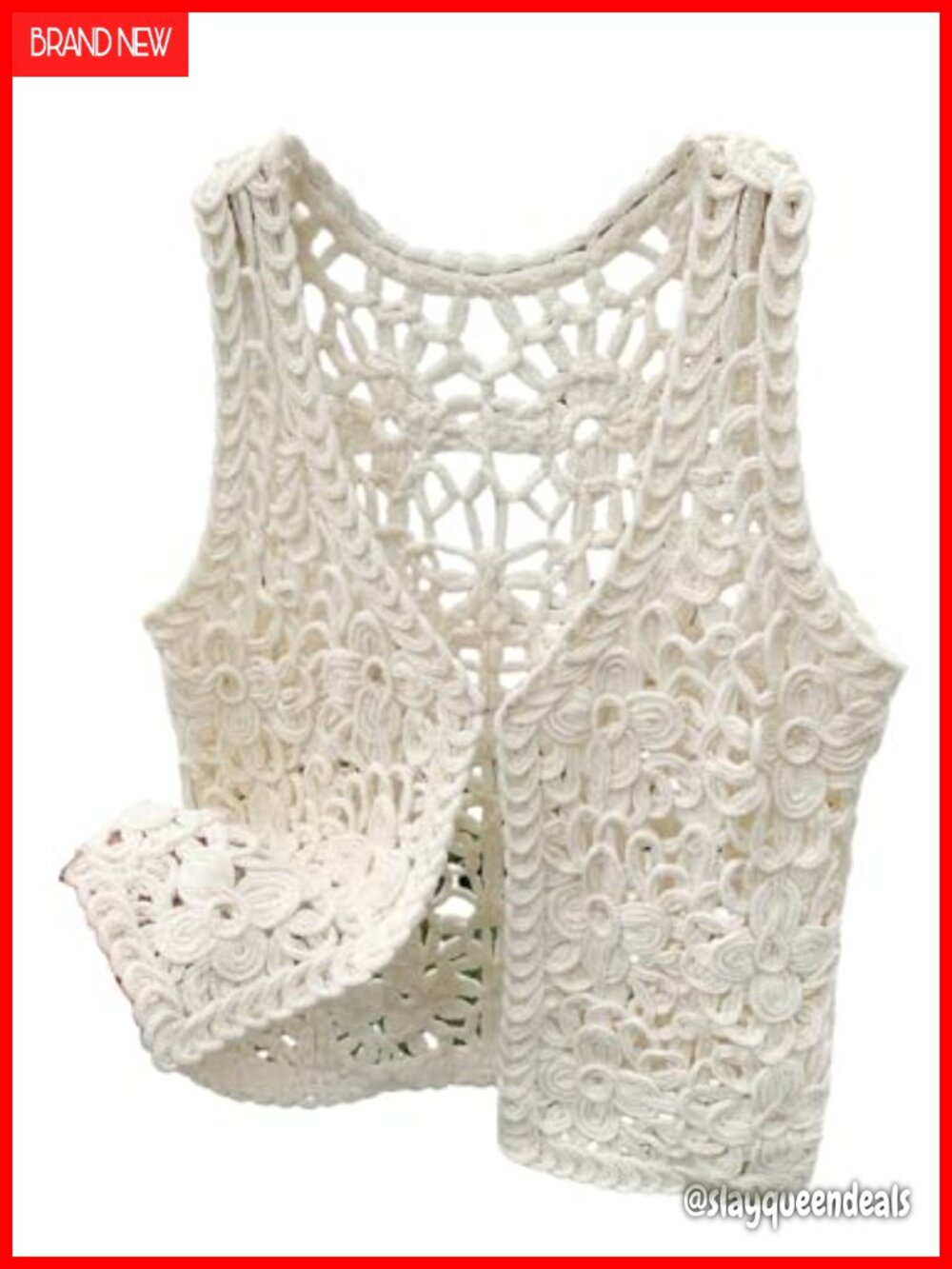 Boho Crochet Knit Vest Sleeveless V-Neck Summer Sweater Top